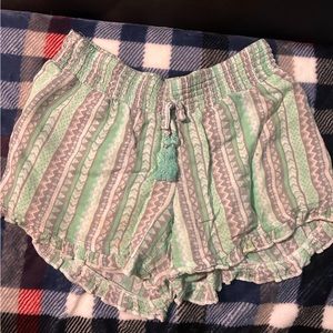 Green patterned shorts